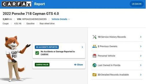 Silver 2022 Porsche 718 Cayman GTS 4.0