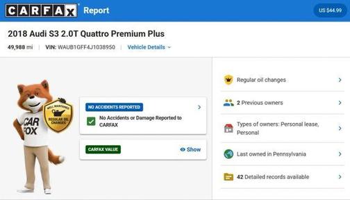 Mythos Black Metallic 2018 Audi S3 2.0T Premium Plus