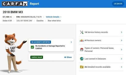 Mineral White Metallic 2018 BMW M3 Base