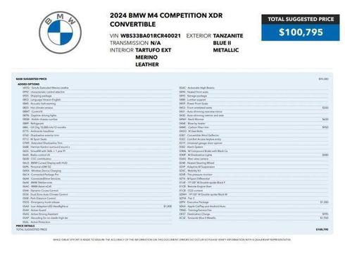 Tanzanite Blue II Metallic 2024 BMW M4 Competition xDrive