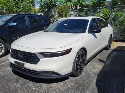 White 2023 Honda Accord Hybrid Sport