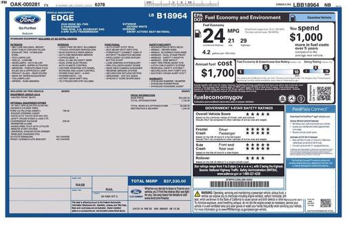 Oxford White 2020 Ford Edge SEL