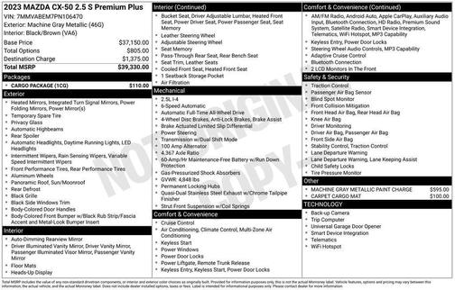 Machine Gray Metallic 2023 Mazda CX-50 2.5 S Premium Plus Package
