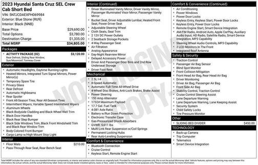 Blue Stone 2023 Hyundai SANTA CRUZ SEL