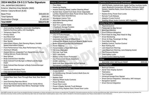 Machine Gray Metallic 2024 Mazda CX-5 2.5 Turbo Signature