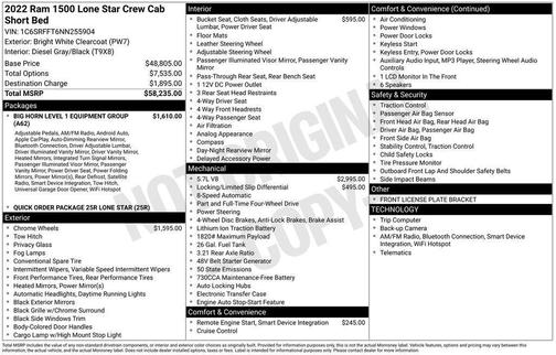Bright White Clearcoat 2022 RAM 1500 Lone Star