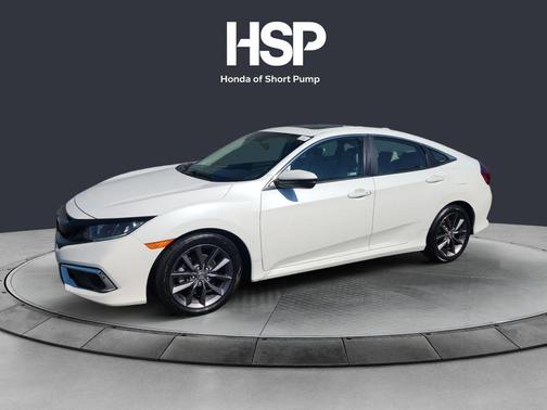 Platinum White Pearl 2020 Honda Civic EX-L