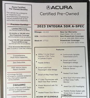 2023 Acura Integra A-SPEC