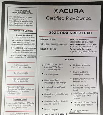 2025 Acura RDX Technology Package