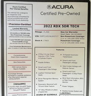 2022 Acura RDX Technology Package