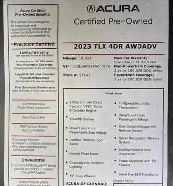 2023 Acura TLX Advance