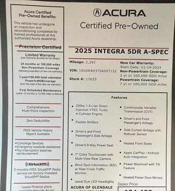 2025 Acura Integra A-SPEC