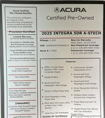 2025 Acura Integra A-SPEC Technology
