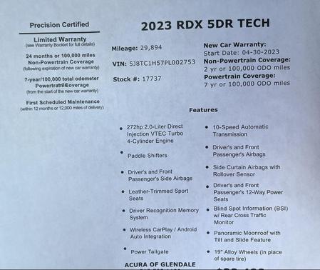 2023 Acura RDX Technology Package
