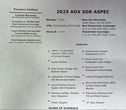 2025 Acura ADX A-Spec