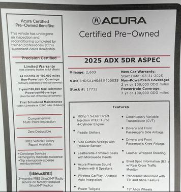 2025 Acura ADX A-Spec