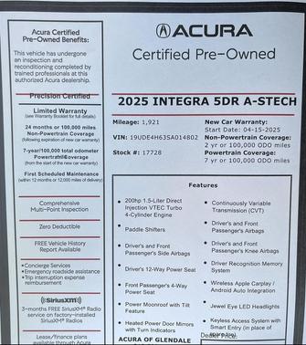 2025 Acura Integra A-SPEC Technology
