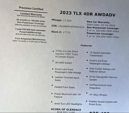2023 Acura TLX Advance