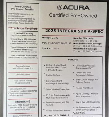 2025 Acura Integra A-SPEC