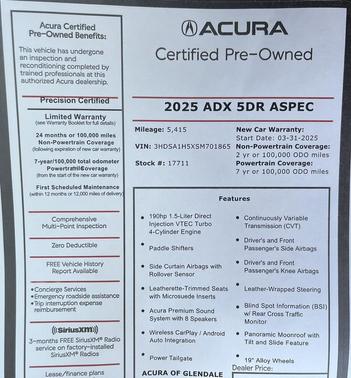 2025 Acura ADX A-Spec
