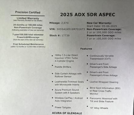 2025 Acura ADX A-Spec