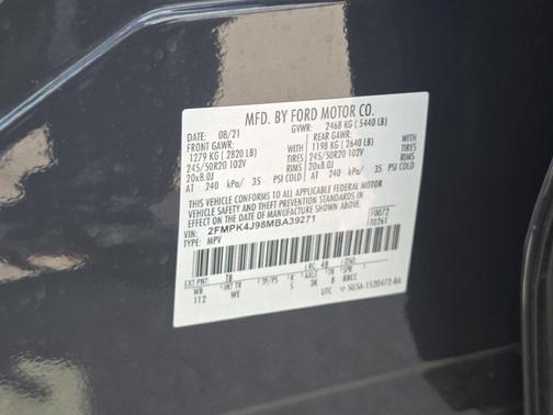 Lithium Gray 2021 Ford Edge ST Line