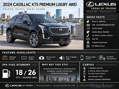 Stellar Black Metallic 2024 Cadillac XT5 Premium Luxury