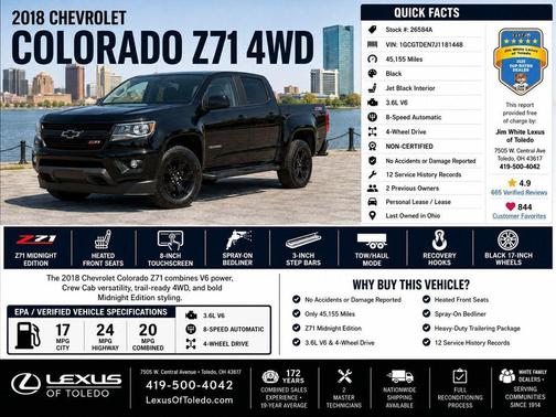Black 2018 Chevrolet Colorado Z71