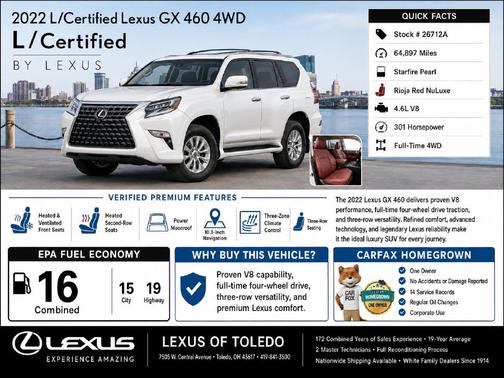 Starfire Pearl 2022 Lexus GX 460 Base