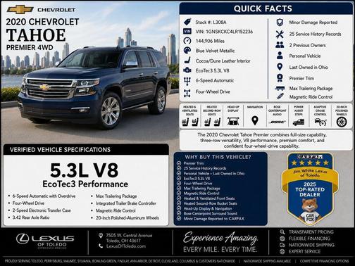 Blue Velvet Metallic 2020 Chevrolet Tahoe Premier