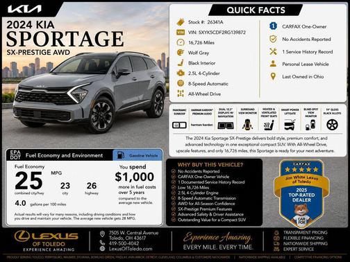 Wolf Gray 2024 Kia Sportage SX-Prestige