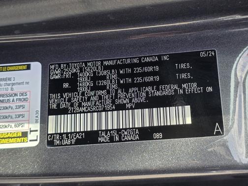 Cloudburst Gray 2024 Lexus RX 350 Base