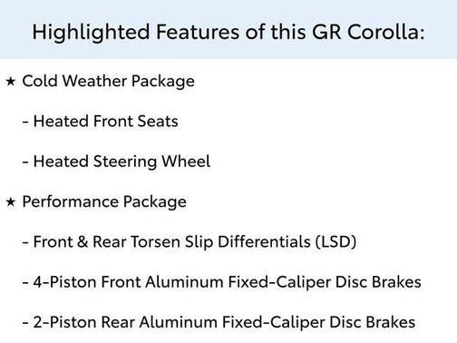 2023 Toyota GR Corolla Core