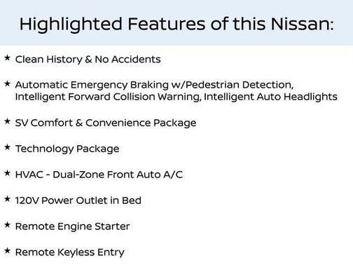 Glacier White 2022 Nissan Frontier SV