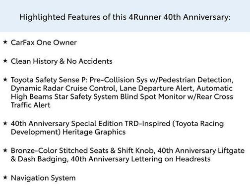 2023 Toyota 4Runner 40th Anniversary Special Edition