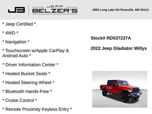 2022 Jeep Gladiator Sport