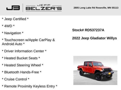 2022 Jeep Gladiator Sport