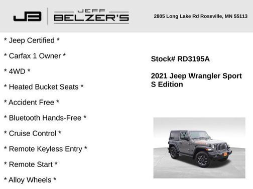 2021 Jeep Wrangler Sport