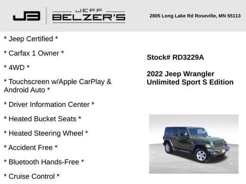 2022 Jeep Wrangler Unlimited Sport