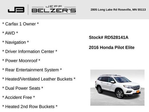2016 Honda Pilot Elite
