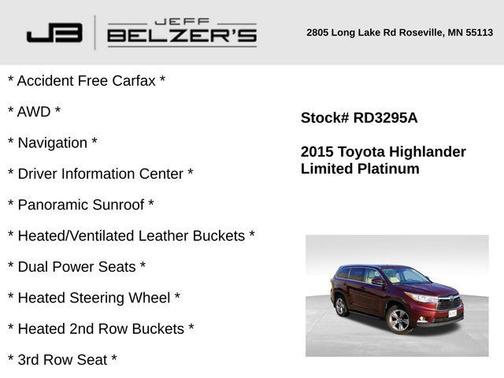 2015 Toyota Highlander Limited Platinum