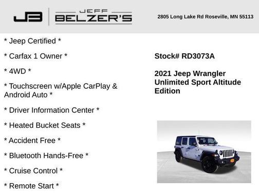 2021 Jeep Wrangler Unlimited Sport Altitude