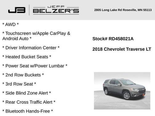 2018 Chevrolet Traverse LT Cloth