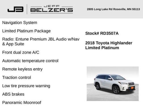 2018 Toyota Highlander Limited Platinum