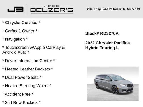 2022 Chrysler Pacifica Hybrid Touring L