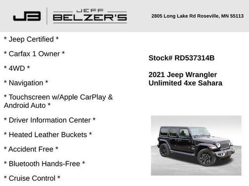 2021 Jeep Wrangler Unlimited 4xe Sahara