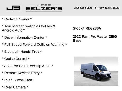 2022 RAM ProMaster 3500 High Roof