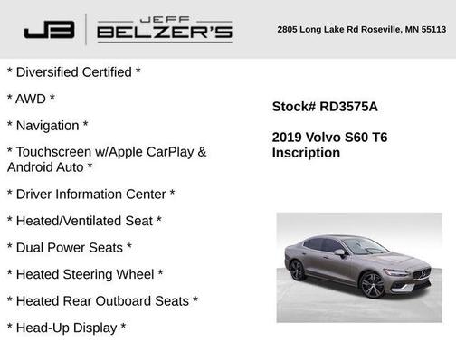 2019 Volvo S60 T6 Inscription