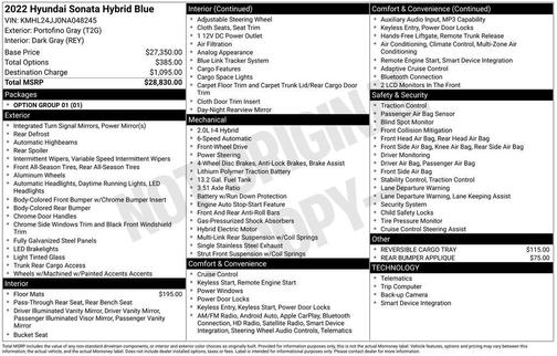 2022 Hyundai SONATA Hybrid Base