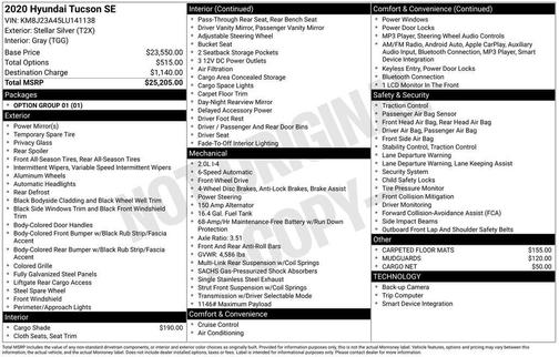 2020 Hyundai TUCSON SE